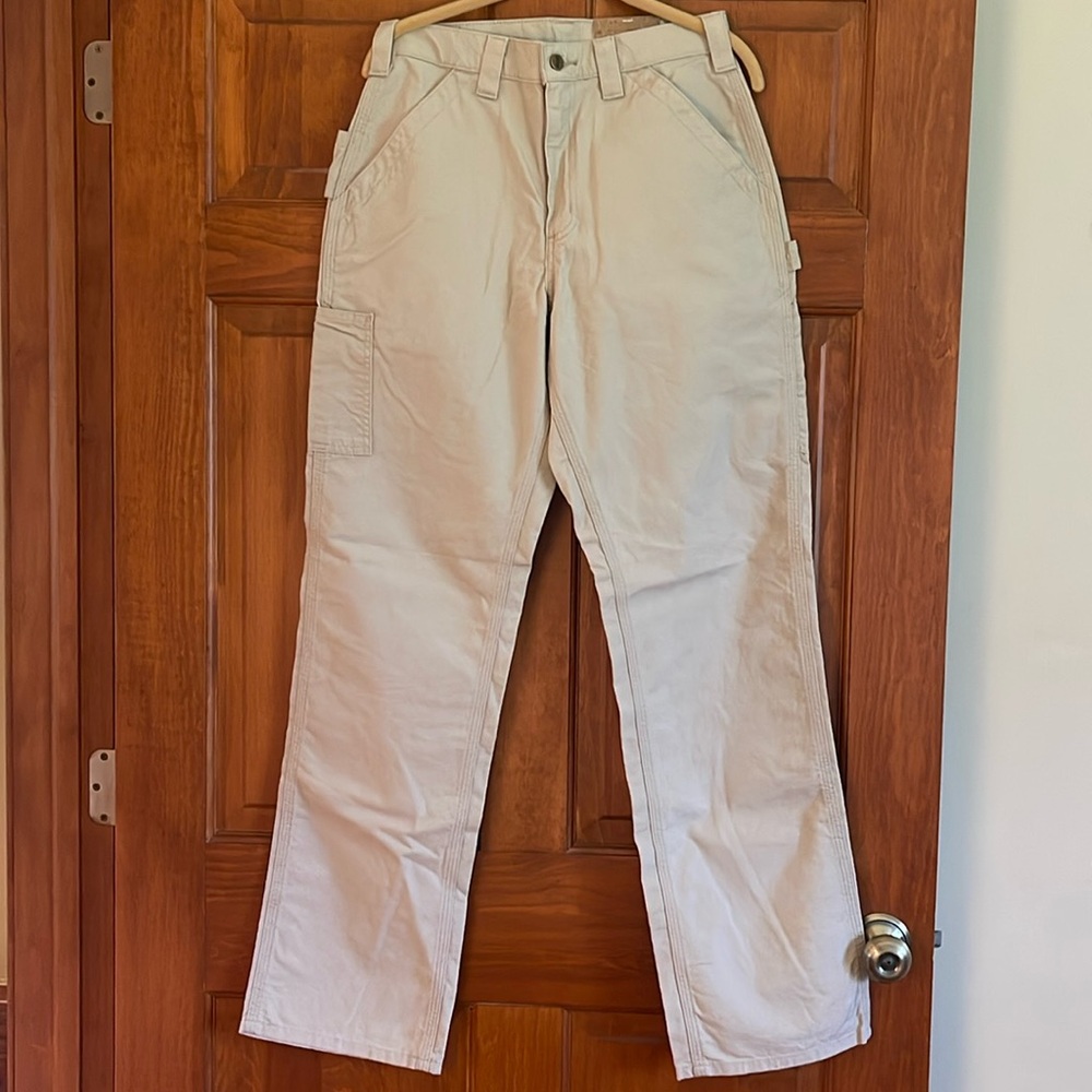 Tan Carhartt Original Fit Canvas Work Dungarees B151- 30x34